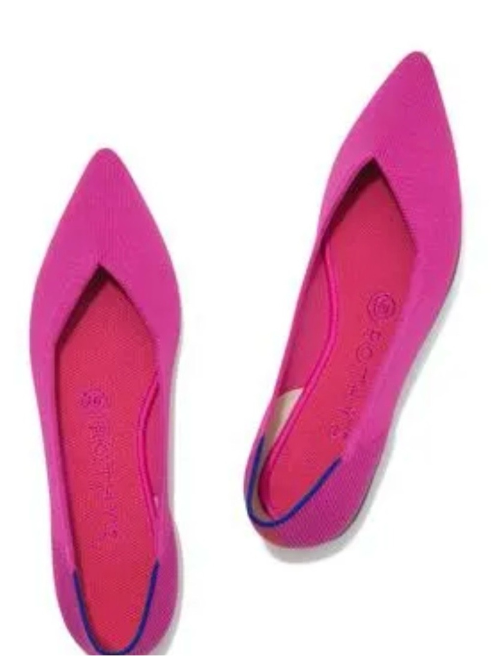 Rothy's Pointed Knit Flat in Fuchsia Pink